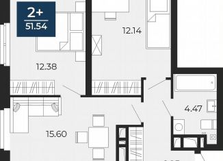 Продается 2-комнатная квартира, 51.5 м2, Тюмень, Калининский округ, улица Фармана Салманова, 23