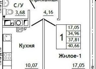 1-ком. квартира на продажу, 40.7 м2, Смоленская область