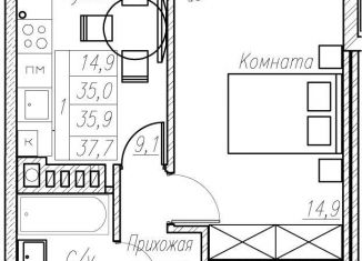 Продажа 1-комнатной квартиры, 35.9 м2, Калининградская область