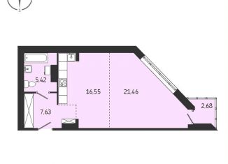 Квартира на продажу свободная планировка, 53.7 м2, Иркутская область, Советская улица, 115/1