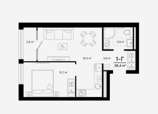 Продается 1-комнатная квартира, 39.4 м2, Астраханская область