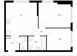 Продам двухкомнатную квартиру, 55.6 м2, Москва, ЗАО, жилой комплекс Барклая 6, к8