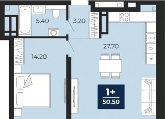 1-ком. квартира на продажу, 50.5 м2, Тюмень, Центральный округ