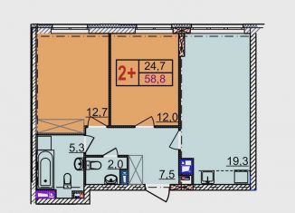 Продается 2-комнатная квартира, 58.8 м2, Нижегородская область, Артельная улица, 15к1