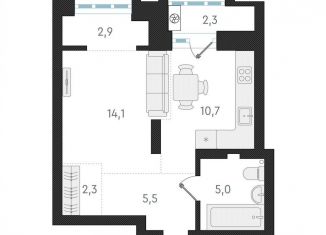 Продается однокомнатная квартира, 37.6 м2, Новосибирск