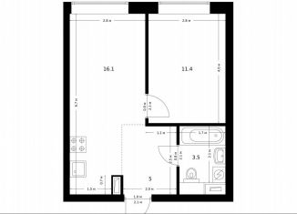 1-комнатная квартира на продажу, 36 м2, Москва, жилой комплекс Полар, 1.5, район Северное Медведково