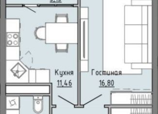 Продам 1-комнатную квартиру, 43.7 м2, Чечня, улица Мира, 68