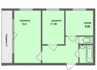 Продается 2-ком. квартира, 51 м2, Челябинск, улица Курчатова, Центральный район