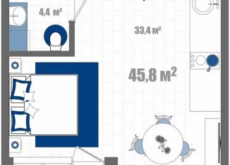 Продается квартира студия, 45.9 м2, Судак, Набережная улица, 75к6