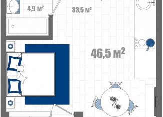 Продается квартира студия, 46.5 м2, Судак, Набережная улица, 75к6