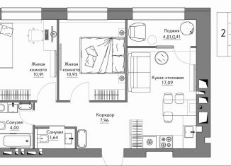 Продам 2-комнатную квартиру, 57.4 м2, Калуга, Октябрьский округ