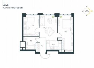 Продажа 3-ком. квартиры, 56.7 м2, Москва, жилой комплекс Левел Южнопортовая, 3, район Печатники