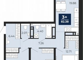 Продаю 3-ком. квартиру, 80.7 м2, Тюмень, Калининский округ, Арктическая улица, 6