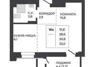 Продается 1-комнатная квартира, 30.8 м2, Алтайский край