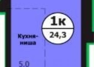 Квартира на продажу студия, 24.3 м2, Красноярск, улица Лесников, 51Б, Свердловский район