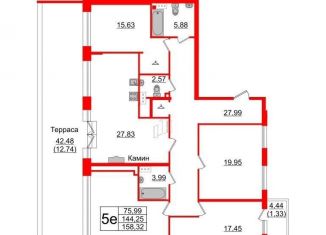 Продажа четырехкомнатной квартиры, 159.8 м2, Санкт-Петербург, Лодейнопольская улица, 7, Петроградский район