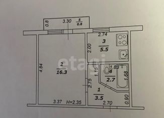 Продажа однокомнатной квартиры, 28.9 м2, Белгородская область, Центральная улица, 19