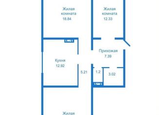 Продаю 3-комнатную квартиру, 88 м2, Новосибирск, улица В. Высоцкого, 143/6