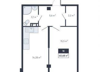 Продаю 1-ком. квартиру, 40.7 м2, Мурино, улица Шоссе в Лаврики, 93