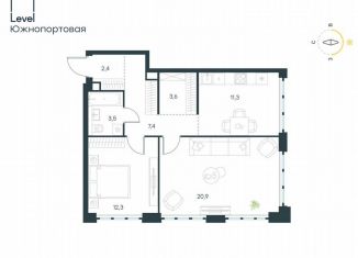 Продаю 2-ком. квартиру, 61.4 м2, Москва, жилой комплекс Левел Южнопортовая, 3, метро Дубровка