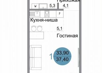 Продам однокомнатную квартиру, 37.4 м2, Керчь