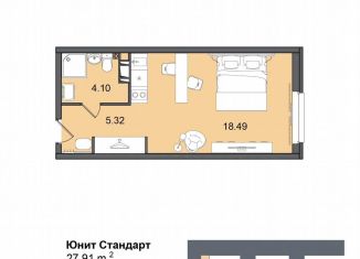 Продается квартира студия, 27.9 м2, Санкт-Петербург, муниципальный округ Гагаринское, Витебский проспект, 99к1