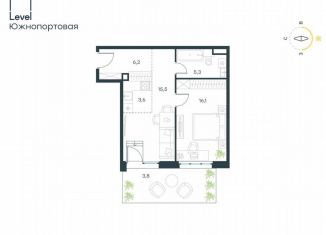 Продается 2-комнатная квартира, 50.5 м2, Москва, жилой комплекс Левел Южнопортовая, 14, метро Дубровка