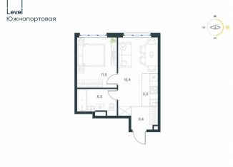 Продаю 2-комнатную квартиру, 36.6 м2, Москва, жилой комплекс Левел Южнопортовая, 14, метро Дубровка