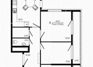 Продаю 3-ком. квартиру, 80 м2, Ростов-на-Дону, Советский район