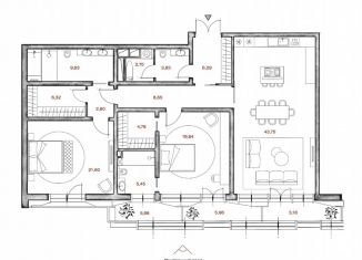 Продается трехкомнатная квартира, 146.5 м2, Москва, Крестовоздвиженский переулок, 4, район Арбат