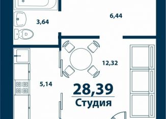 Продается квартира студия, 28.4 м2, деревня Ветошниково