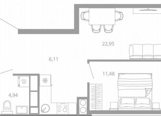 Продажа 1-ком. квартиры, 45.5 м2, Астрахань, Советский район, улица Николая Островского, 148/1