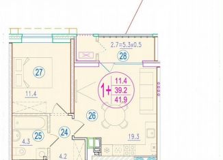 Продам 1-ком. квартиру, 41.5 м2, Астрахань, улица Кирова, 68, ЖК Центральный