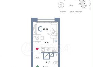 Продается квартира студия, 18 м2, Тюмень, ЖК Колумб, улица Первооткрывателей, 14