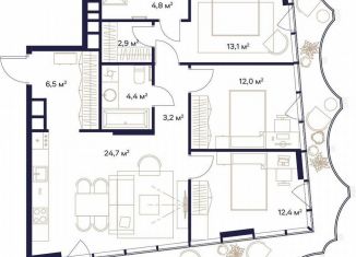 Продаю 3-комнатную квартиру, 90.6 м2, Москва, метро Ботанический сад, ЖК Союз, к4