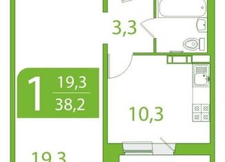 Однокомнатная квартира на продажу, 38.3 м2, Томская область, улица Пришвина, 46