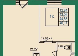 Продаю однокомнатную квартиру, 44.6 м2, Владимирская область