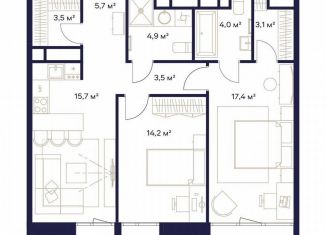 Продается 2-комнатная квартира, 74.1 м2, Москва, ЖК Союз, к3, район Ростокино