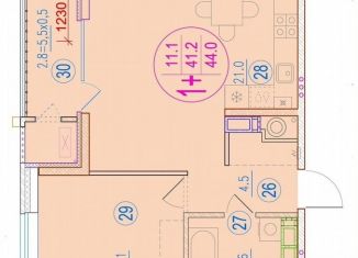 1-ком. квартира на продажу, 44 м2, Астрахань, улица Ахшарумова, 25, ЖК Центральный