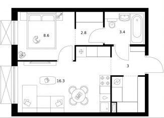 Продам однокомнатную квартиру, 37.6 м2, Москва, метро Черкизовская