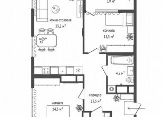 Продажа 2-ком. квартиры, 74.3 м2, Екатеринбург, ЖК Нагорный