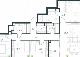 Продаю пятикомнатную квартиру, 114.4 м2, Москва, жилой комплекс Левел Звенигородская, к1