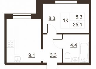 Продам 1-комнатную квартиру, 25.9 м2, Волхов, Волховский проспект, 53