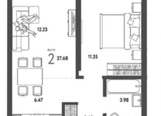 Продам двухкомнатную квартиру, 37.7 м2, Новосибирск, метро Площадь Гарина-Михайловского