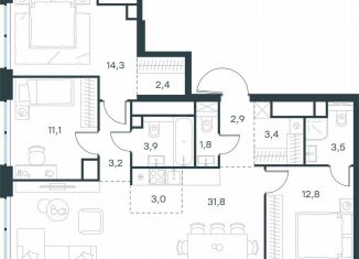 Продажа 4-ком. квартиры, 94.1 м2, Москва, жилой комплекс Левел Звенигородская, к2, район Хорошёво-Мнёвники