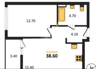 Продается 1-комнатная квартира, 42 м2, Симферополь, улица Никанорова, 4Е, ЖК Фиалка