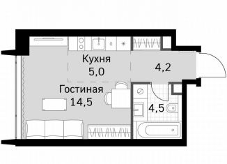 Продаю квартиру студию, 28.2 м2, Москва, метро Беговая