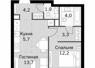 Продается 1-комнатная квартира, 45 м2, Москва, метро Беговая