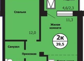 1-ком. квартира на продажу, 39.5 м2, Кунгур, улица Лесников, 2