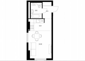 Продаю квартиру студию, 27.9 м2, Москва, ЖК Никольские Луга